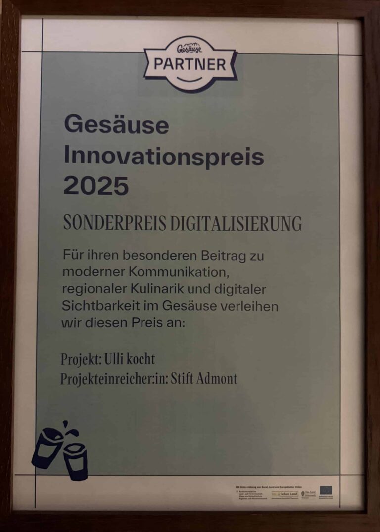 Sonderpreis Gesäuse Innovationspreis Ulli kocht
